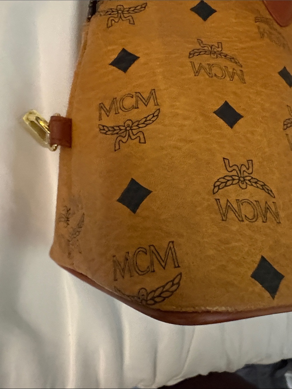 MCM Cognac Visetos Dome Satchel in Cognac and Brown - Picture 3 of 15